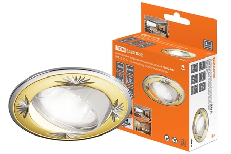 Светильник встраиваемый поворотный СВ 02-04 MR16 50Вт G5.3 перламутровое золото/хром TDM - СКЛАД13.РФ