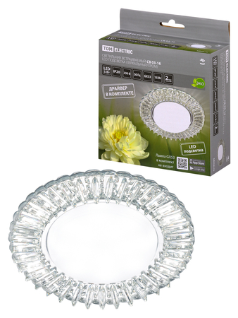 Светильник встраиваемый СВ 03-16 GX53 230В LED подсветка 5 Вт зеркальный/хром TDM - СКЛАД13.РФ
