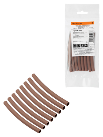 Набор трубок термоусаживаемых клеевых 10 см ТТкНГ(3:1) 2,4/0,8 Моноцвет, коричневый TDM - СКЛАД13.РФ