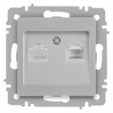 Розетка Intro Accent 6-303-03 информационная RJ45 IP20 СУ алюминий - СКЛАД13.РФ
