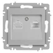 Розетка Intro Accent 6-303-03 информационная RJ45 IP20 СУ алюминий - СКЛАД13.РФ