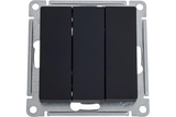 Выключатель 3-клавишный Atlas Design, сх.1+1+1, 10АХ, механизм, карбон, Systeme Electric - СКЛАД13.РФ