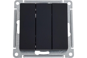 Выключатель 3-клавишный Atlas Design, сх.1+1+1, 10АХ, механизм, карбон, Systeme Electric - СКЛАД13.РФ