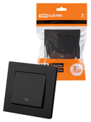 Выключатель перекрестный 1 клавишный 10А черный 