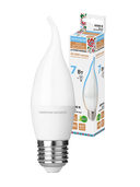 Лампа светодиодная WFС37-7 Вт-230 В -6500 К–E27 (свеча на ветру) Народная - СКЛАД13.РФ