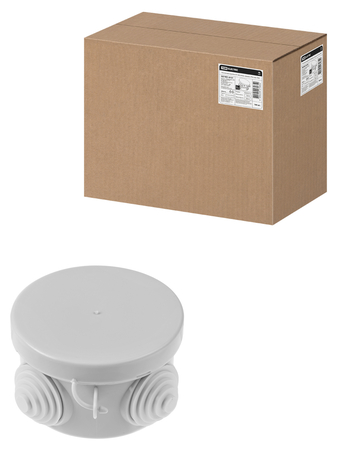 Распаячная коробка ОП D65х40мм, крышка, IP54, 4вх. TDM - СКЛАД13.РФ