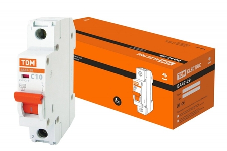Автоматический выключатель ВА47-29 1Р 10А 4,5кА х-ка С TDM - СКЛАД13.РФ