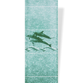 Панель ПВХ 300*2700*9мм Дельфины цвет Морская волна - СКЛАД13.РФ
