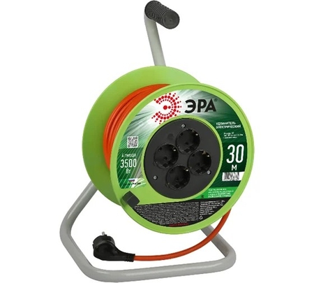 Удлинитель силовой на катушке 30м ЭРА RP-4e-3*1,5-30m c/з 4гн  ПВС 3*1,5 - СКЛАД13.РФ