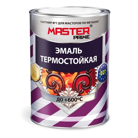Эмаль термостойкая серебро 0,8кг Master Prime - СКЛАД13.РФ