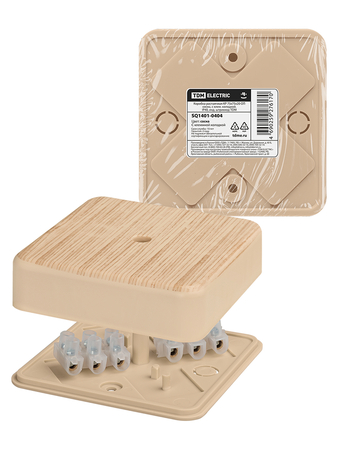 Коробка распаячная КР 75х75х20 ОП сосна, с клеммной колодкой IP40 TDM - СКЛАД13.РФ