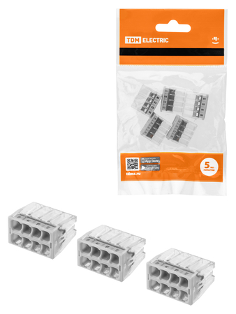 Строительно-монтажная клемма КБМ-2273-248 (2,5мм2) с пастой (5 шт/упак) TDM - СКЛАД13.РФ