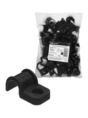 Крепеж-скоба для трубы 16 мм односторонняя для прямого монтажа (50 шт.) черная TDM - СКЛАД13.РФ