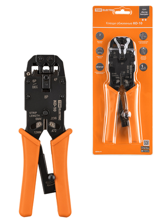 Клещи обжимные КО-У, универсальные (обжим, зачистка, винторез), 