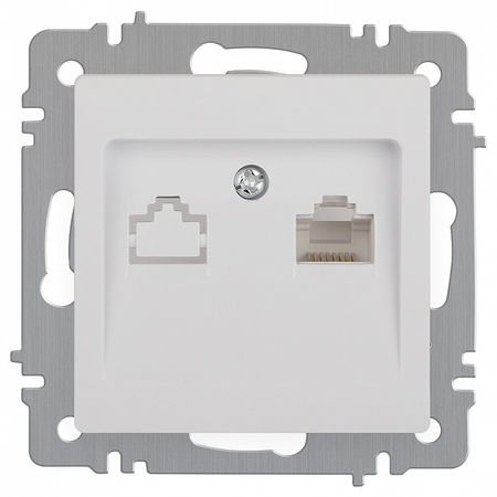 Розетка Intro Accent 6-303-01 информационная RJ45 IP20 СУ белый - СКЛАД13.РФ