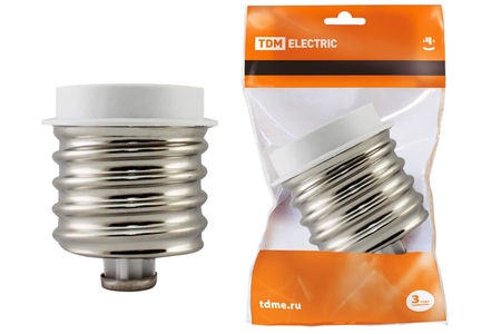 Переходник E40-E27, белый, TDM - СКЛАД13.РФ