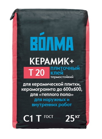 Клей для керамической плитки и керамогранита влагостойкий ВОЛМА Керамик+ 25кг (56шт/уп) - СКЛАД13.РФ