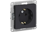 Розетка с заземлением Atlas Design, 16А, механизм, карбон, Systeme Electric - СКЛАД13.РФ