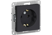 Розетка с заземлением Atlas Design, 16А, механизм, карбон, Systeme Electric - СКЛАД13.РФ